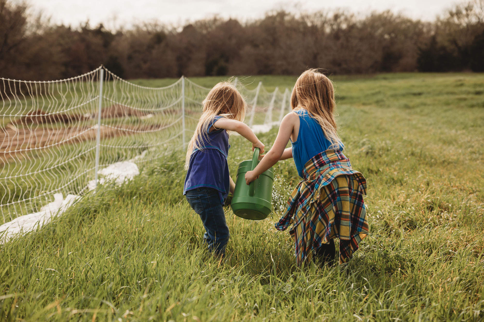 Kids in the garden at Hopecote